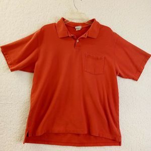 L.L. Bean Polo Shirt Mens Large Short‎ Sleeve Orange